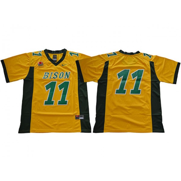 NCAA North Dakota State Bison #11 Carson Wentz Yellow College Football Jersey