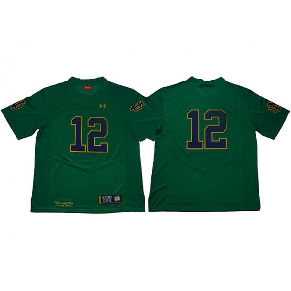 NCAA Notre Dame Fighting Irish #12 Green College Football Jersey