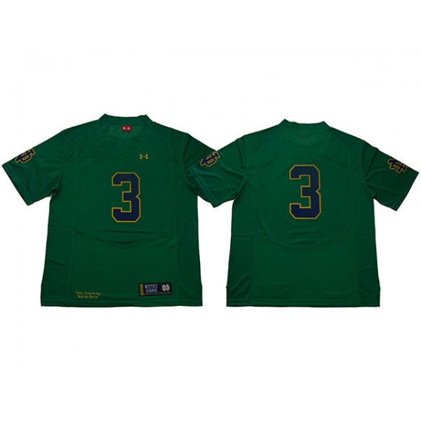 NCAA Notre Dame Fighting Irish #3 Green College Football Jersey