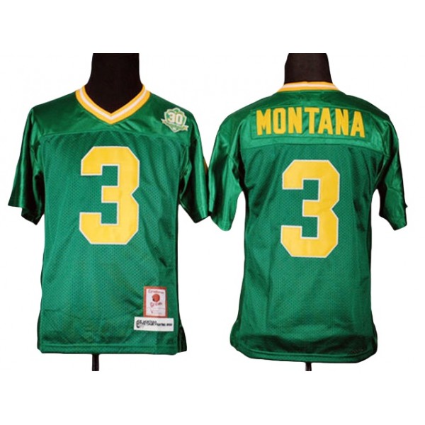 NCAA Notre Dame Fighting Irish #3 Joe Montana 1977 Green College Football Jersey