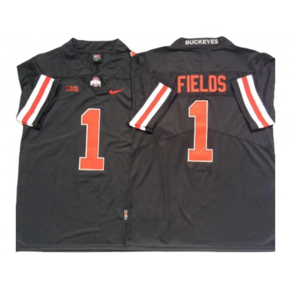 NCAA Ohio State Buckeyes #1 Justin Fields Black College Football Jersey