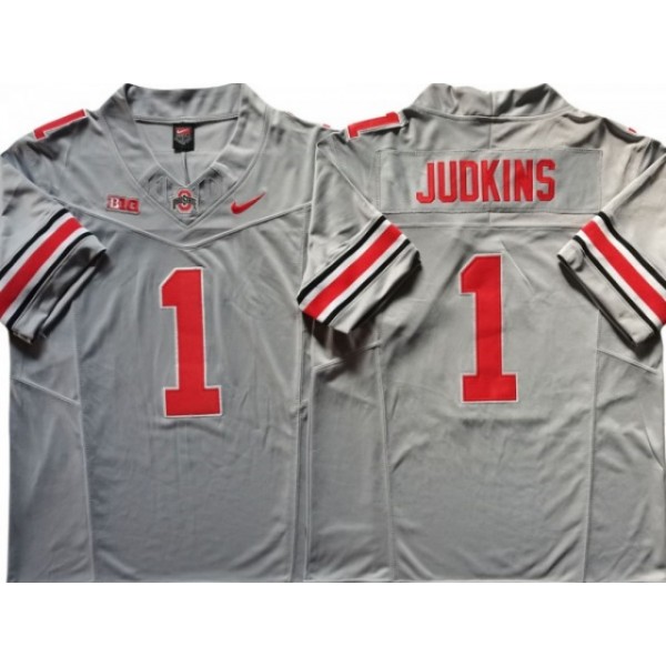 NCAA Ohio State Buckeyes #1 Quinshon Judkins Gray Vapor F.U.S.E. Limited Jersey