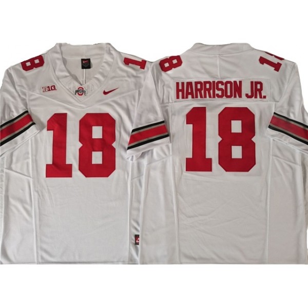 NCAA Ohio State Buckeyes #18 Marvin Harrison Jr. White College Football F.U.S.E. Limited Jersey