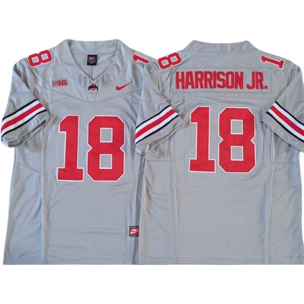 NCAA Ohio State Buckeyes #18 Marvin Harrison Jr. Gray College Football F.U.S.E. Limited Jersey