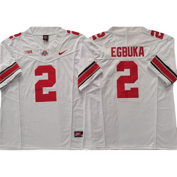 NCAA Ohio State Buckeyes #2 Emeka Egbuka White College Football F.U.S.E. Limited Jersey