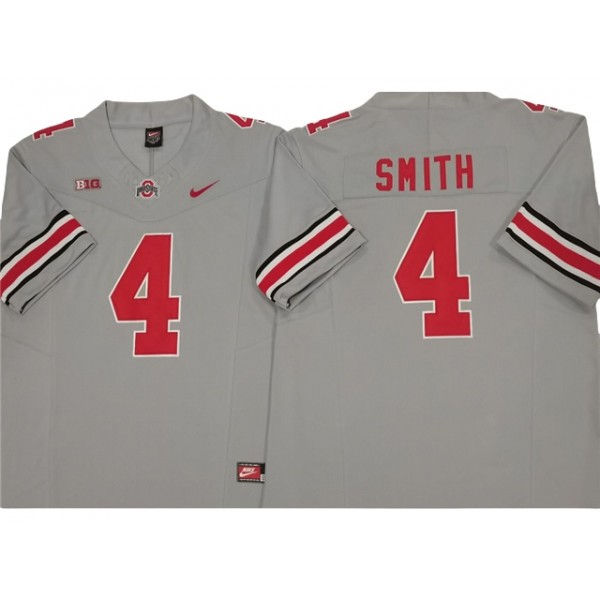 NCAA Ohio State Buckeyes #4 Jeremiah Smith Gray College Football F.U.S.E. Limited Jersey