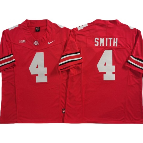 NCAA Ohio State Buckeyes #4 Jeremiah Smith Red College Football F.U.S.E. Limited Jersey