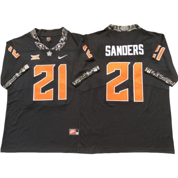 NCAA Oklahoma State Cowboys #21 Barry Sanders Black College Football Jersey