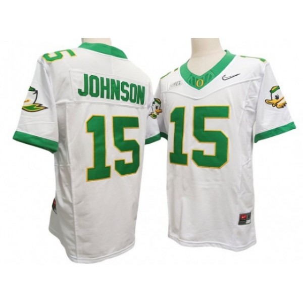 NCAA Oregon Ducks #15 Tez Johnson White Vapor F.U.S.E. Limited Jersey