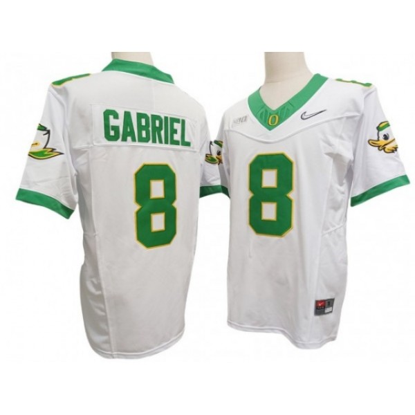 NCAA Oregon Ducks #8 Dillon Gabriel White Vapor F.U.S.E. Limited Jersey