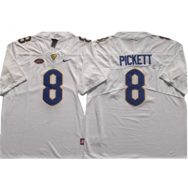 Pittsburgh Panthers #8 Kenny Pickett White College Football Jersey