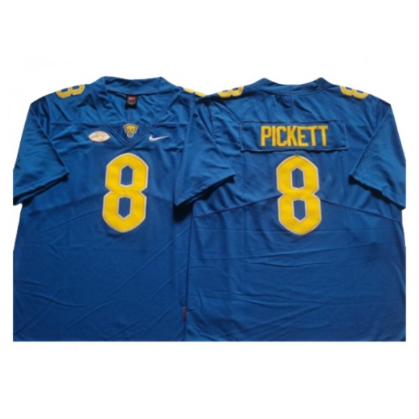 Pittsburgh Panthers #8 Kenny Pickett Blue College Football Jersey