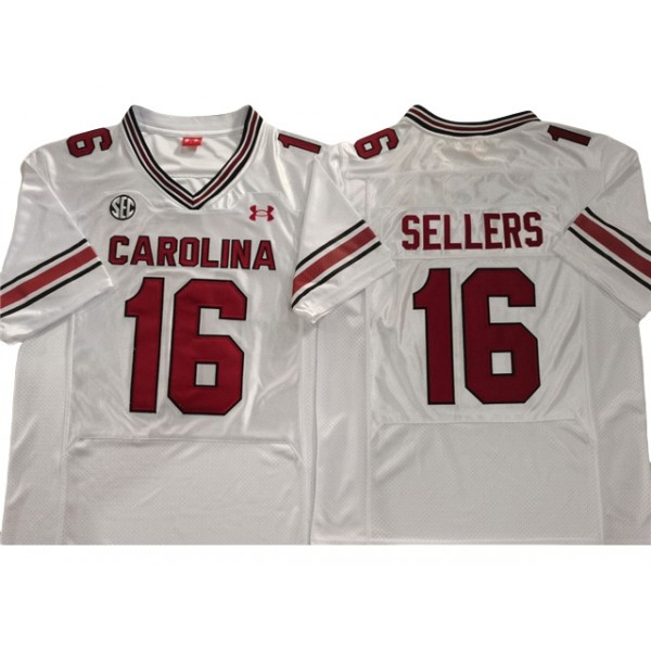 NCAA South Carolina Gamecocks #16 LaNorris Sellers White College Football Jersey