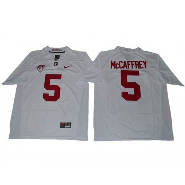 Stanford Cardinals #5 Christian McCaffrey White College Football Jersey