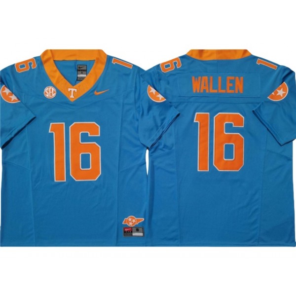 NCAA Tennessee Volunteers #16 Morgan Wallen Blue College Football F.U.S.E. Limited Jersey