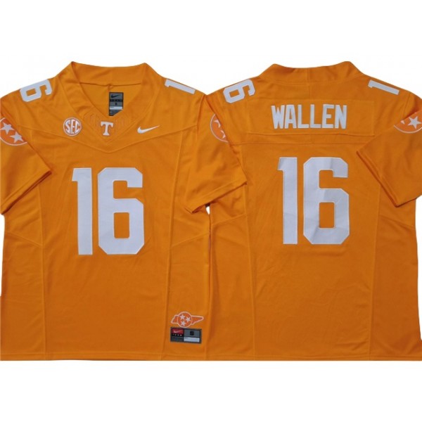 NCAA Tennessee Volunteers #16 Morgan Wallen Orange College Football F.U.S.E. Limited Jersey