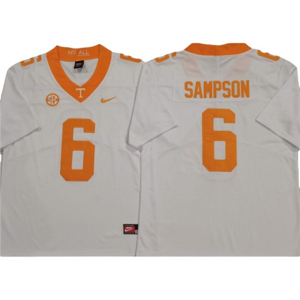 Tennessee Volunteers #6 Dylan Sampson White College Football Jersey