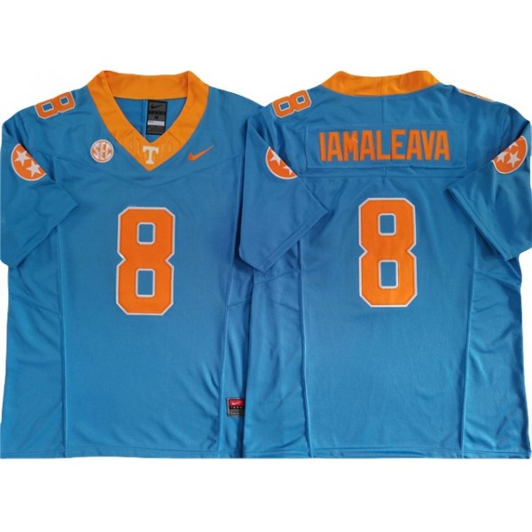 Tennessee Volunteers #8 Nico Iamaleava Blue College Football F.U.S.E. Limited Jersey