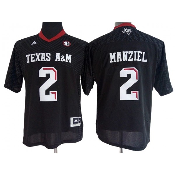 NCAA Texas A&M Aggies #2 Johnny Manziel Black College Football Jersey