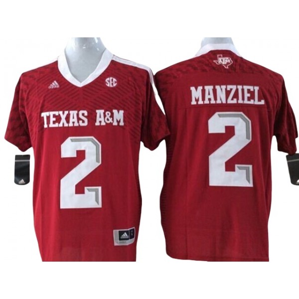 NCAA Texas A&M Aggies #2 Johnny Manziel Red College Football Jersey