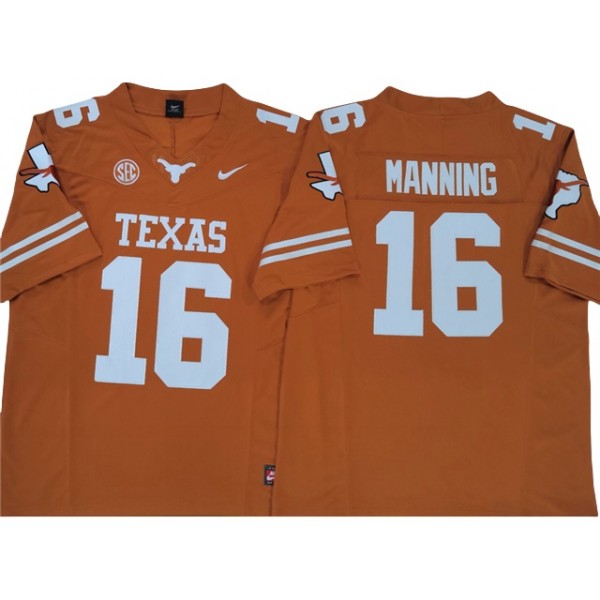 NCAA Texas Longhorns #16 Arch Manning Orange College Football F.U.S.E. Limited Jersey