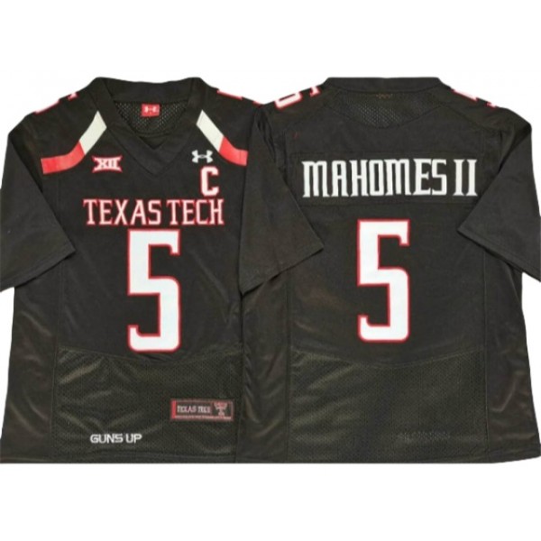 NCAA Texas Tech Red Raiders #5 Patrick Mahomes Black College Football Jersey