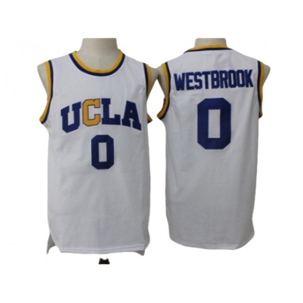 UCLA Bruins #0 Russell Westbrook White College Basketball Jersey