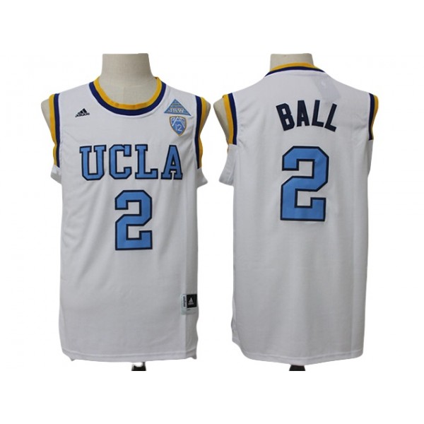 UCLA Bruins #2 Lonzo Ball White College Basketball Jersey