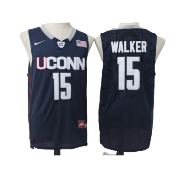 UConn Huskies #15 Kemba Walker Navy College Basketball Jersey