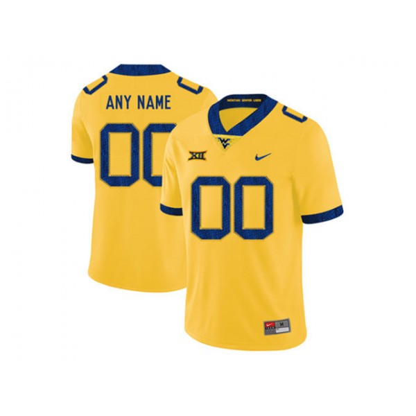 West Virginia Mountaineers #00 Gold College Football Custom Jersey