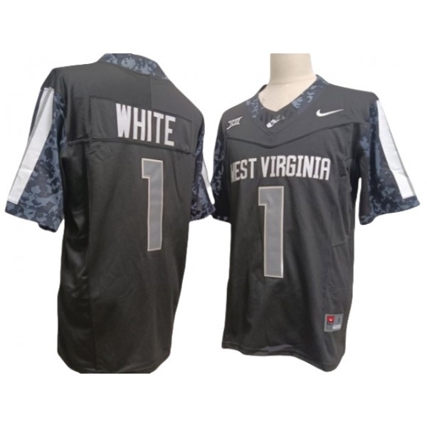 West Virginia Mountaineers #1 Jahiem White Black College Football F.U.S.E. Limited Jersey