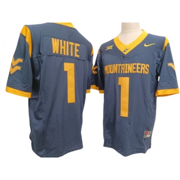 West Virginia Mountaineers #1 Jahiem White Navy College Football F.U.S.E. Limited Jersey