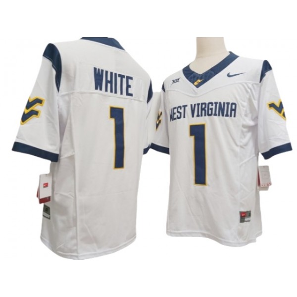 West Virginia Mountaineers #1 Jahiem White White College Football F.U.S.E. Limited Jersey