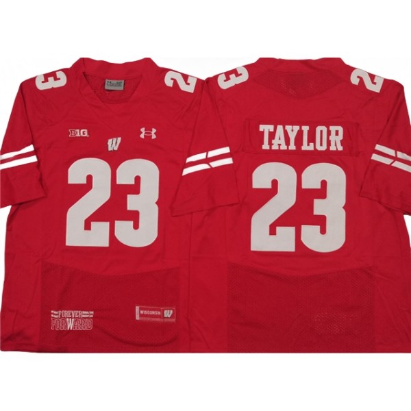 NCAA Wisconsin Badgers #23 Jonathan Taylor Red College Football Jersey