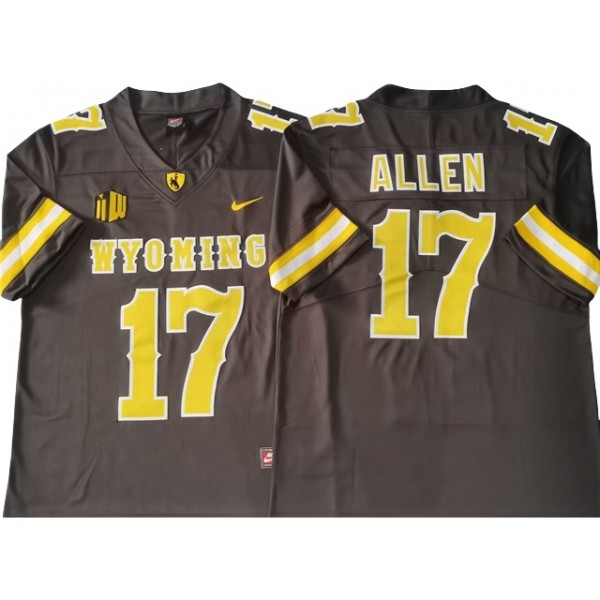 NCAA Wyoming Cowboys #17 Josh Allen Coffee College Football Jersey-Custom