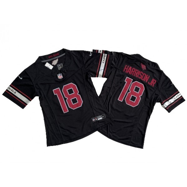 Arizona Cardinals #18 Marvin Harrison Jr. Women's Black Vapor F.U.S.E. Limited Jersey