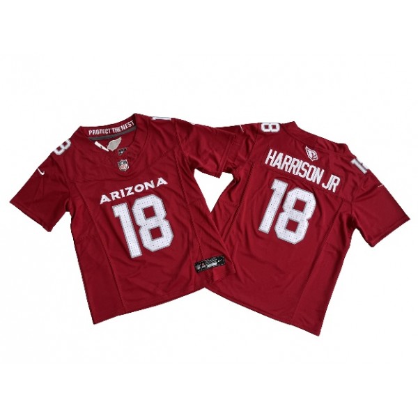 Arizona Cardinals #18 Marvin Harrison Jr. Youth Red Vapor F.U.S.E. Limited Jersey