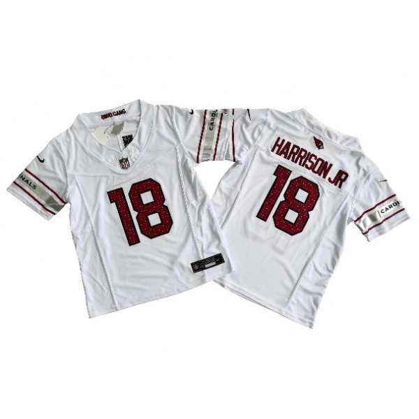 Arizona Cardinals #18 Marvin Harrison Jr. Youth White Vapor F.U.S.E. Limited Jersey