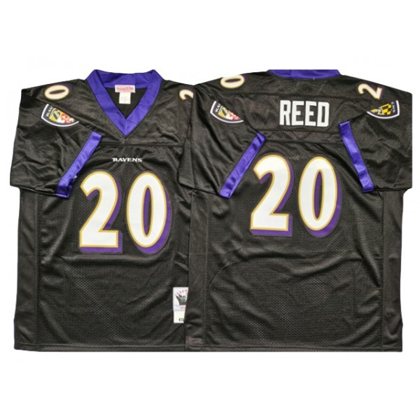 Baltimore Ravens #20 Ed Reed 2004 Throwback Black Jersey