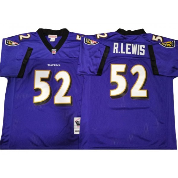 Baltimore Ravens #52 Ray Lewis 2004 Throwback Purple Jersey