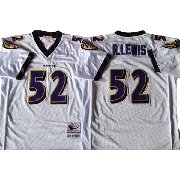 Baltimore Ravens #52 Ray Lewis 2004 Throwback White Jersey