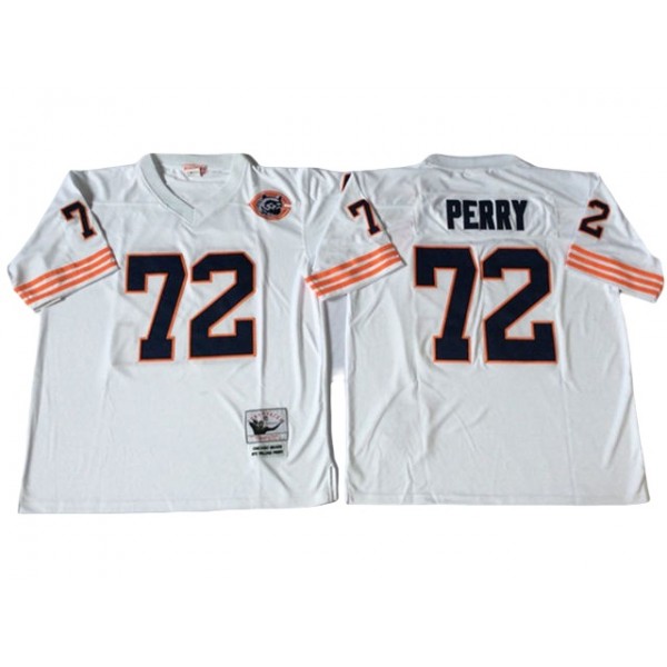 Chicago Bears #72 William Perry Throwback White Jersey