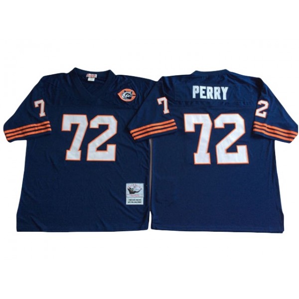 Chicago Bears #72 William Perry Throwback Navy Jersey