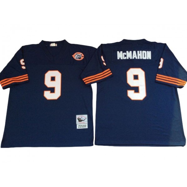 Chicago Bears #9 Jim McMahon Throwback Navy Jersey