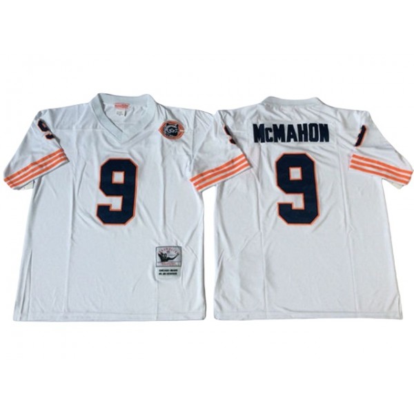 Chicago Bears #9 Jim McMahon Throwback White Jersey