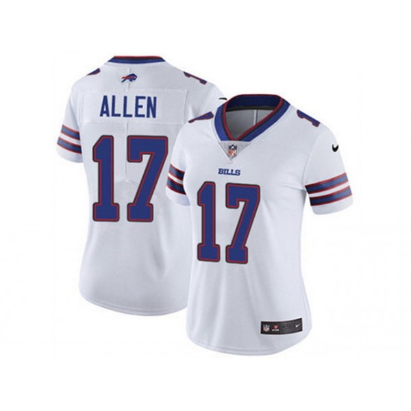 Buffalo Bills #17 Josh Allen Women's White Vapor Limited Jersey