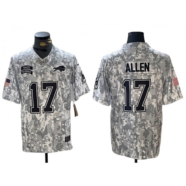 Buffalo Bills #17 Josh Allen Arctic Camo 2024 Salute To Service Limited Jersey