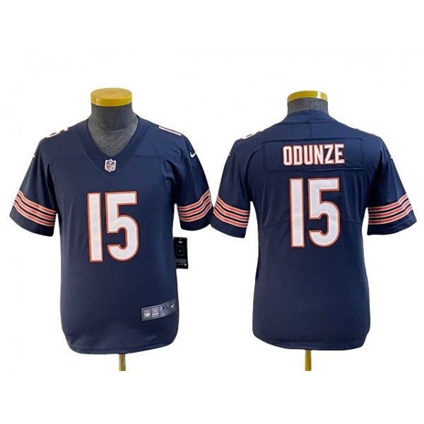 Chicago Bears #15 Rome Odunze Youth Blue Vapor Limited Jersey