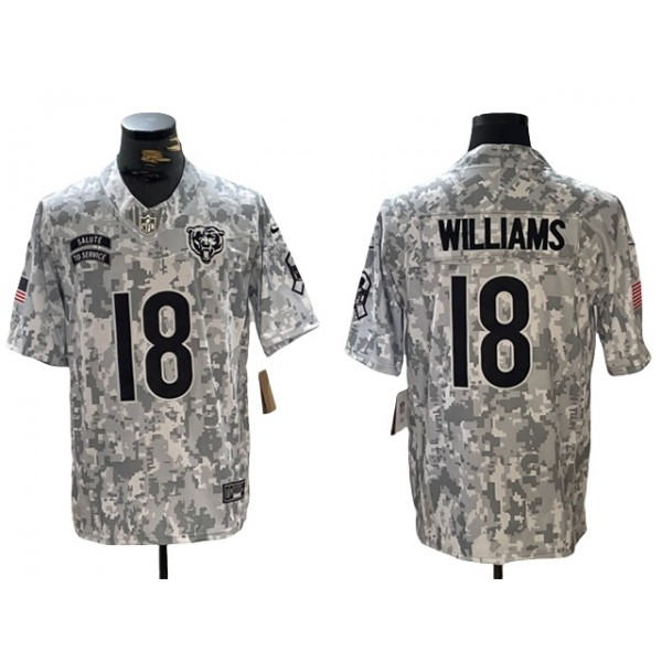 Chicago Bears #18 Caleb Williams Arctic Camo 2024 Salute To Service Limited Jersey