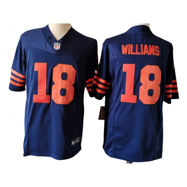 Chicago Bears #18 Caleb Williams Alternate Blue Vapor F.U.S.E. Limited Jersey